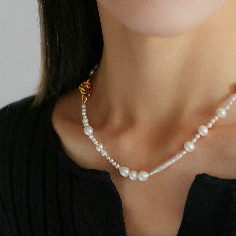 PEETTY long baroque pearl necklace mixed pearl jewelry s