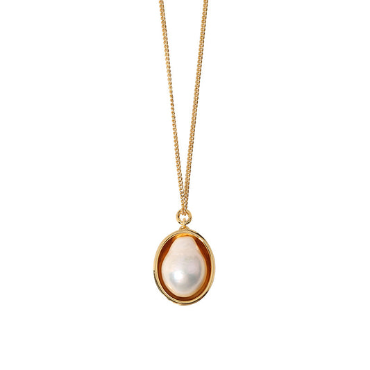 PEETTY oval drop baroque pearl pendant sweater chain 1