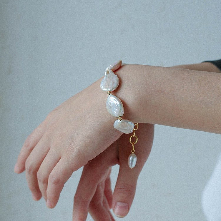 PEETTY simple freshwater baroque pearl bracelet 4