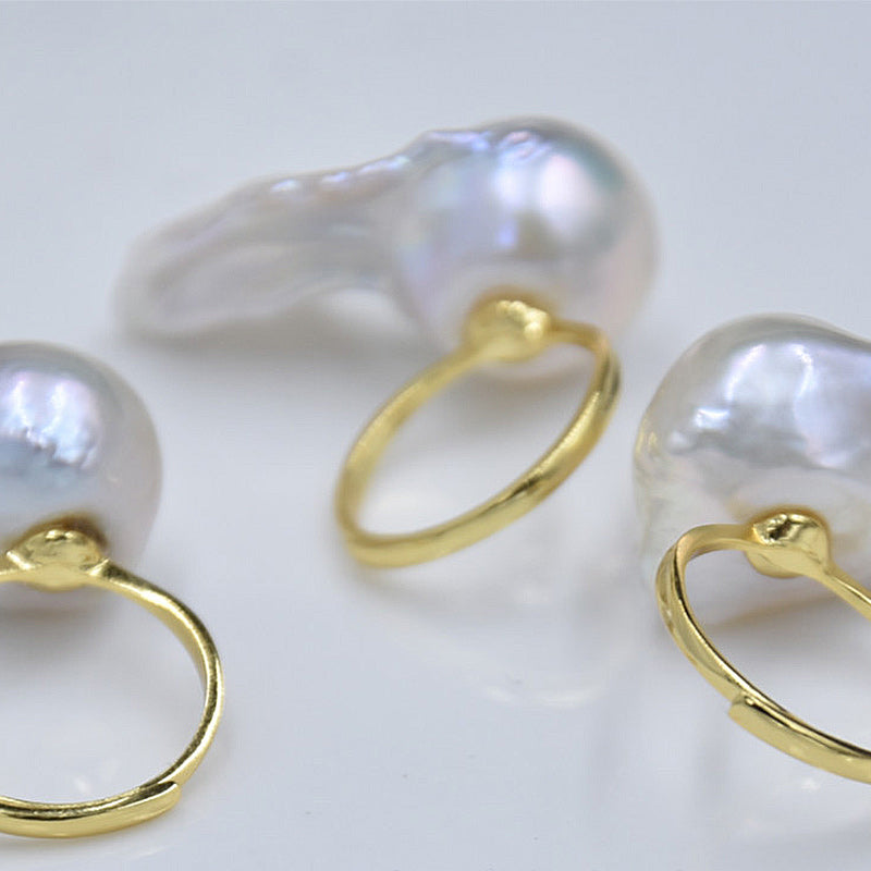 PEETTY simple special shape baroque pearl ring 3