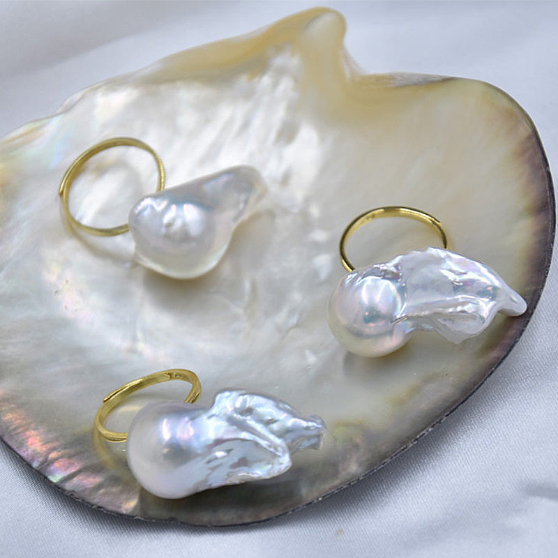PEETTY simple special shape baroque pearl ring 4