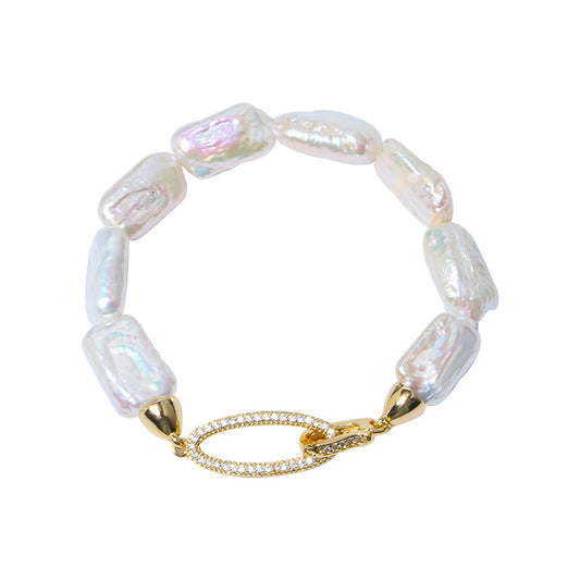 PEETTY square baroque pearl bracelet